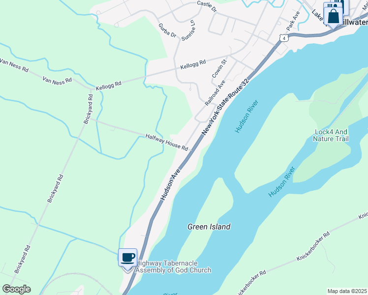 map of restaurants, bars, coffee shops, grocery stores, and more near 2 Towpath Road in Stillwater