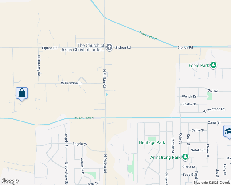 map of restaurants, bars, coffee shops, grocery stores, and more near 11650 North Philbin Road in Pocatello