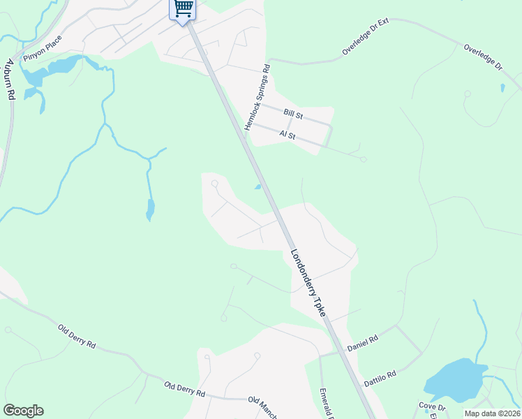 map of restaurants, bars, coffee shops, grocery stores, and more near 3 Mirra Avenue in Derry