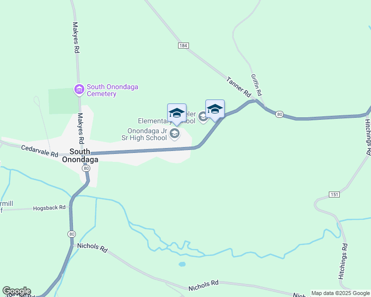 map of restaurants, bars, coffee shops, grocery stores, and more near 4479 South Onondaga Road in Nedrow