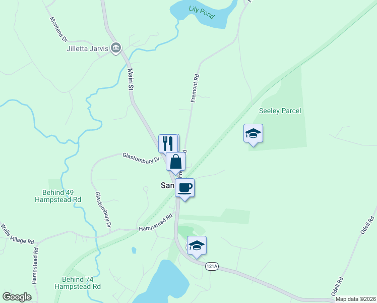 map of restaurants, bars, coffee shops, grocery stores, and more near in Sandown