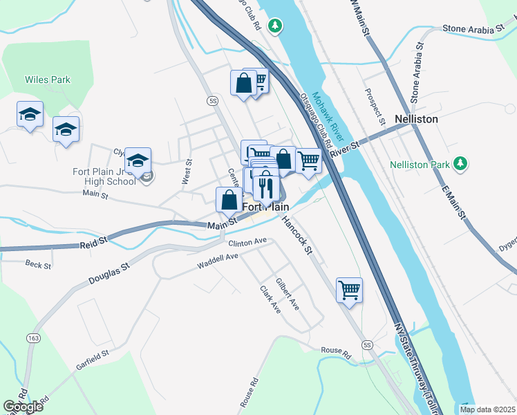 map of restaurants, bars, coffee shops, grocery stores, and more near in Fort Plain
