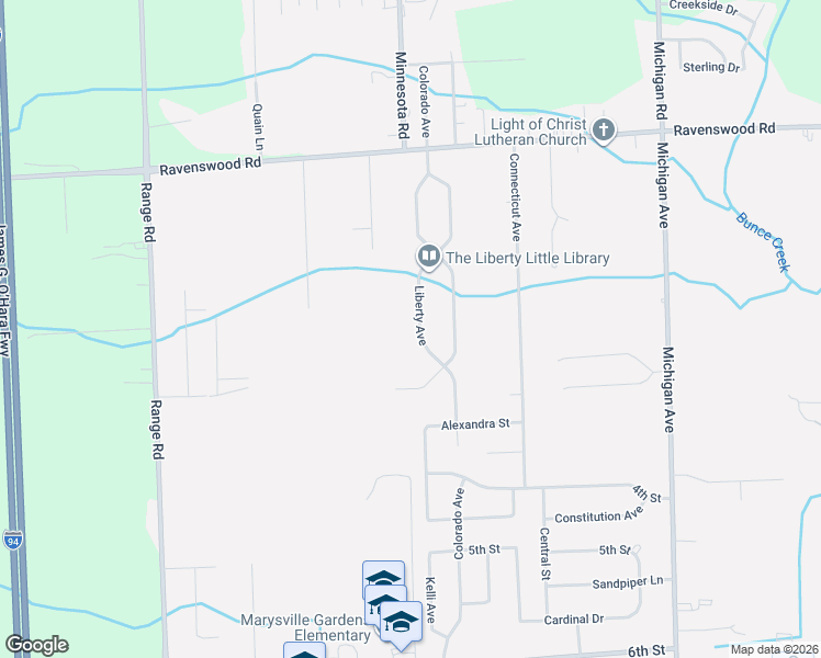 map of restaurants, bars, coffee shops, grocery stores, and more near 212 Liberty Avenue in Marysville