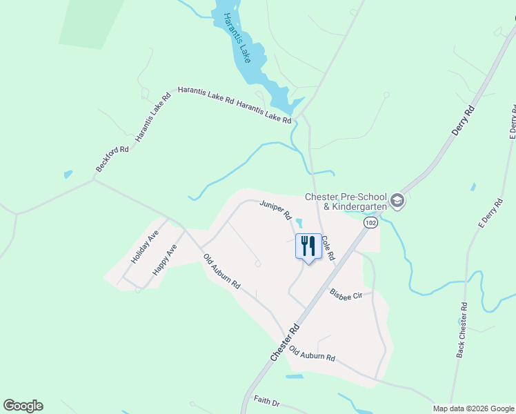 map of restaurants, bars, coffee shops, grocery stores, and more near 29 Juniper Road in Derry