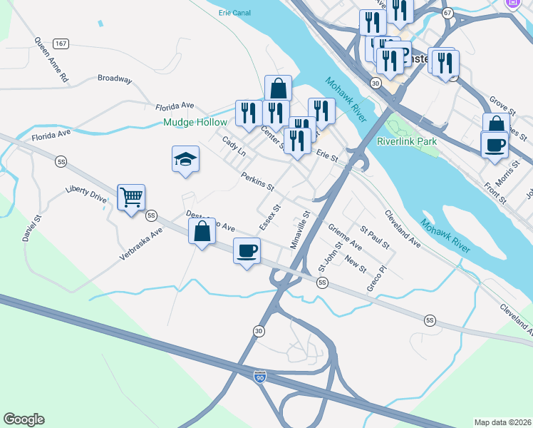 map of restaurants, bars, coffee shops, grocery stores, and more near 40 Dewitt Street in Amsterdam