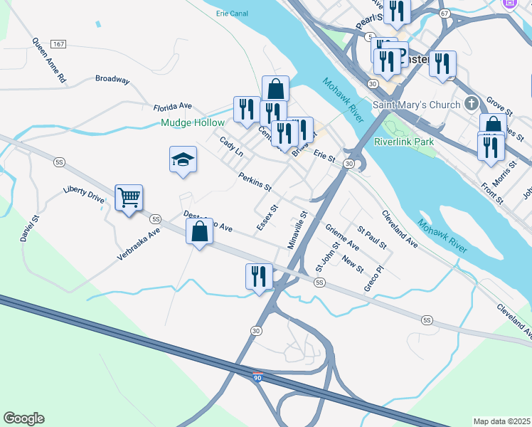 map of restaurants, bars, coffee shops, grocery stores, and more near 40 Dewitt Street in Amsterdam