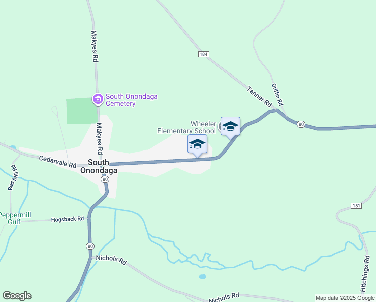 map of restaurants, bars, coffee shops, grocery stores, and more near 4479 South Onondaga Road in Nedrow