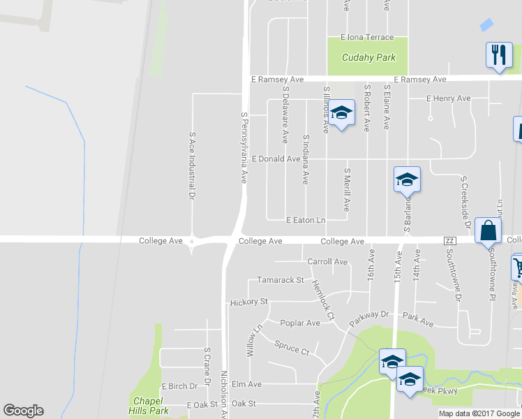 map of restaurants, bars, coffee shops, grocery stores, and more near 6223 South New York Avenue in Cudahy