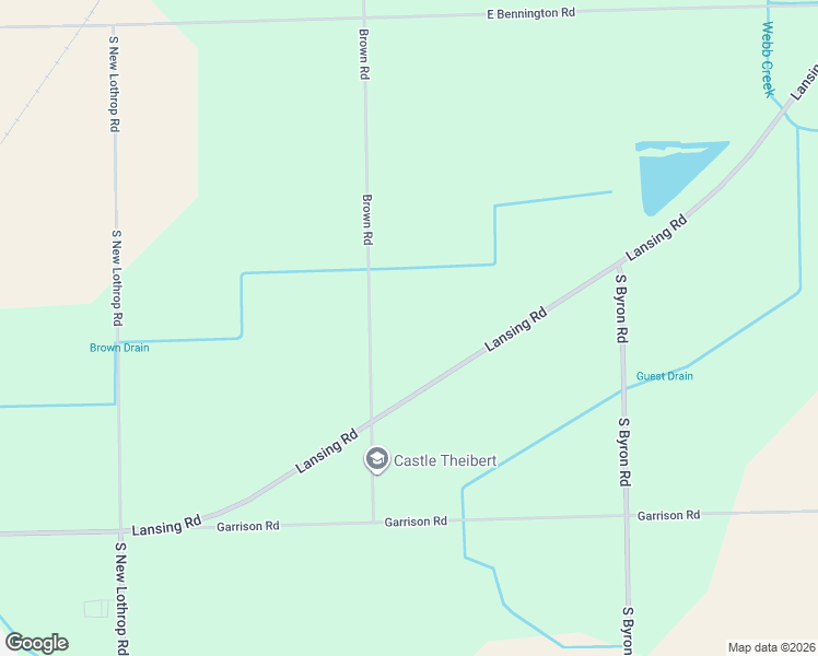 map of restaurants, bars, coffee shops, grocery stores, and more near 10657-10999 Lansing Road in Durand