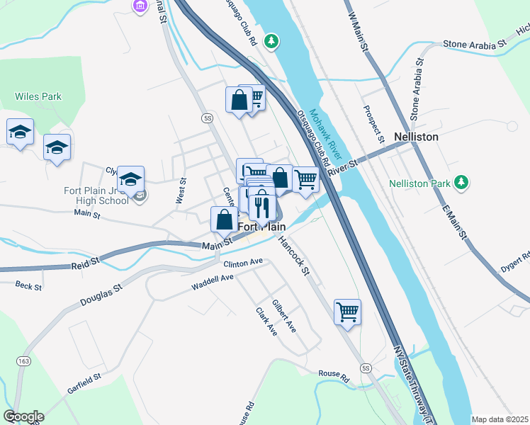 map of restaurants, bars, coffee shops, grocery stores, and more near in Fort Plain