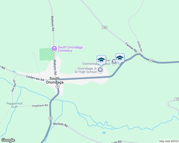 map of restaurants, bars, coffee shops, grocery stores, and more near 4455 New York 80 in Nedrow