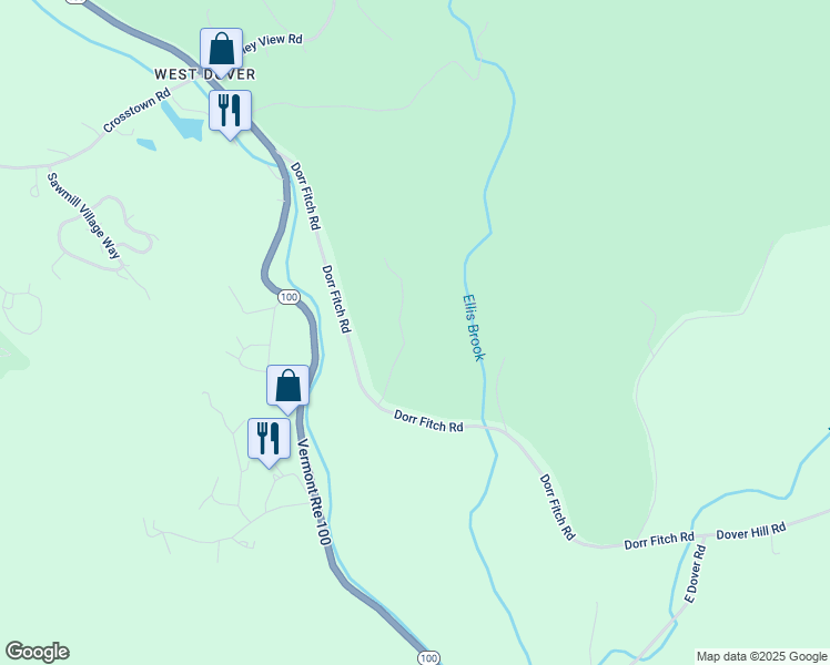 map of restaurants, bars, coffee shops, grocery stores, and more near 55 Dorr Fitch Road in Dover