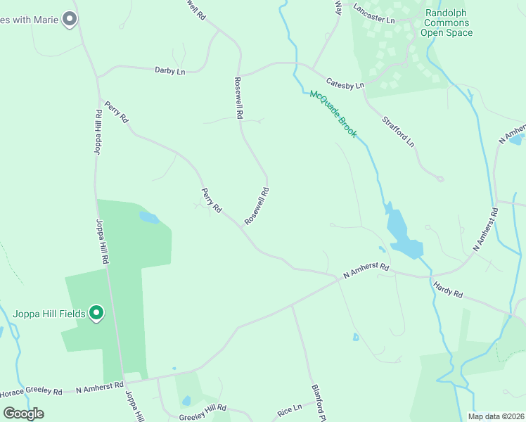 map of restaurants, bars, coffee shops, grocery stores, and more near 5 Rosewell Road in Bedford