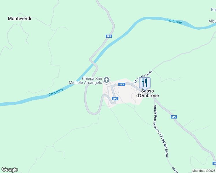 map of restaurants, bars, coffee shops, grocery stores, and more near 3 Via delle Vigne in Sasso D'ombrone