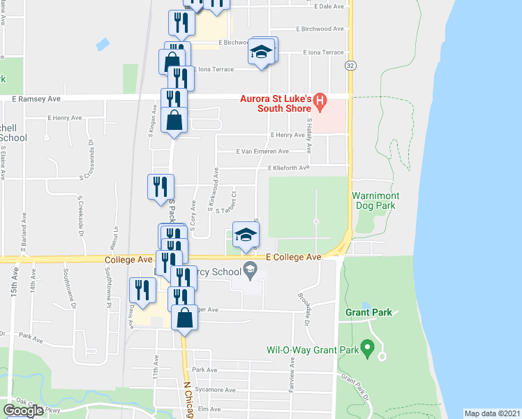 map of restaurants, bars, coffee shops, grocery stores, and more near 6168 South Swift Avenue in Cudahy