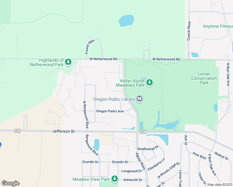 map of restaurants, bars, coffee shops, grocery stores, and more near 317 Kassander Way in Oregon