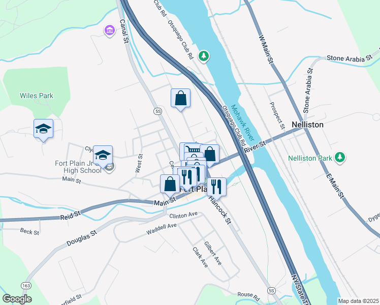 map of restaurants, bars, coffee shops, grocery stores, and more near 8 Crouse Street in Fort Plain