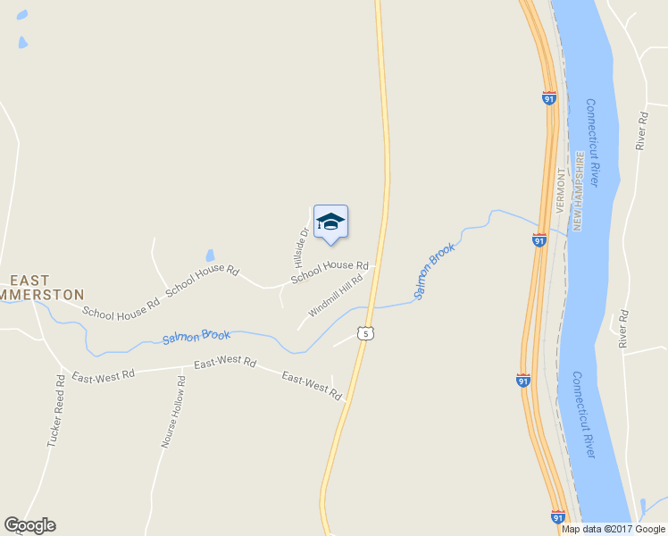 map of restaurants, bars, coffee shops, grocery stores, and more near 417 School House Road in Dummerston