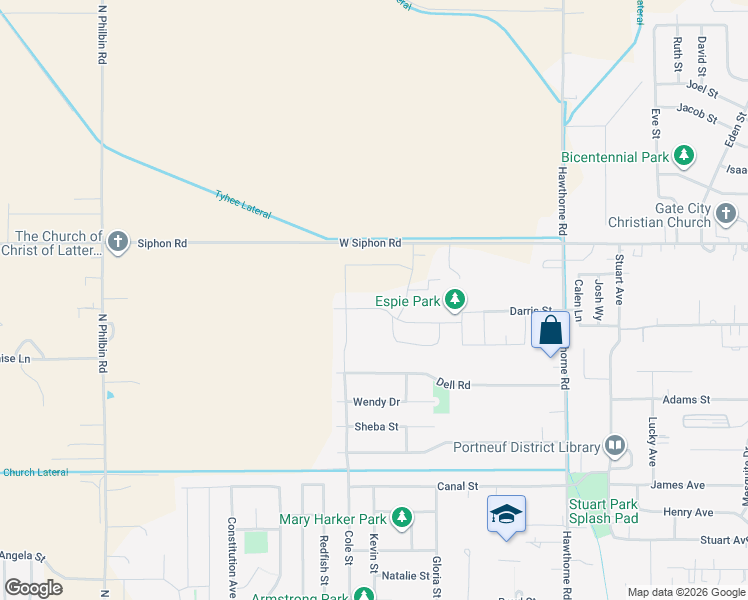 map of restaurants, bars, coffee shops, grocery stores, and more near 840 McKay Street in Pocatello