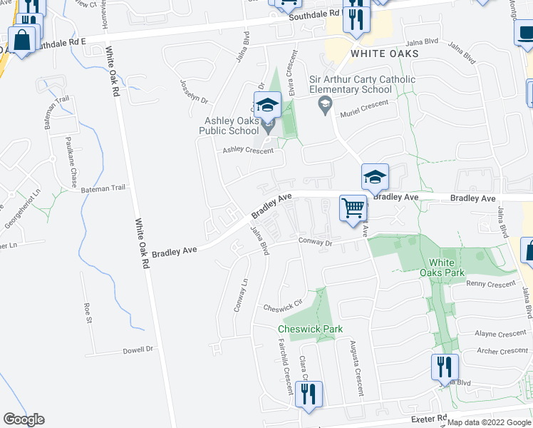 map of restaurants, bars, coffee shops, grocery stores, and more near in London