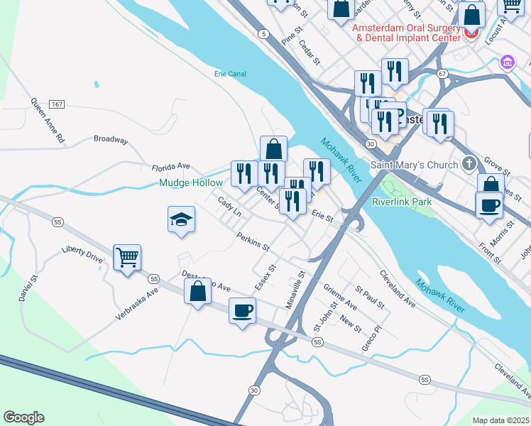 map of restaurants, bars, coffee shops, grocery stores, and more near 80 Florida Avenue in Amsterdam