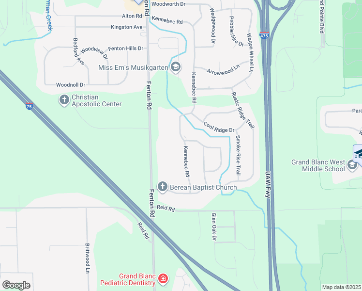 map of restaurants, bars, coffee shops, grocery stores, and more near 1426 Kennebec Road in Grand Blanc