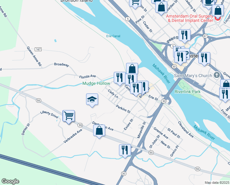 map of restaurants, bars, coffee shops, grocery stores, and more near 130 Florida Avenue in Amsterdam