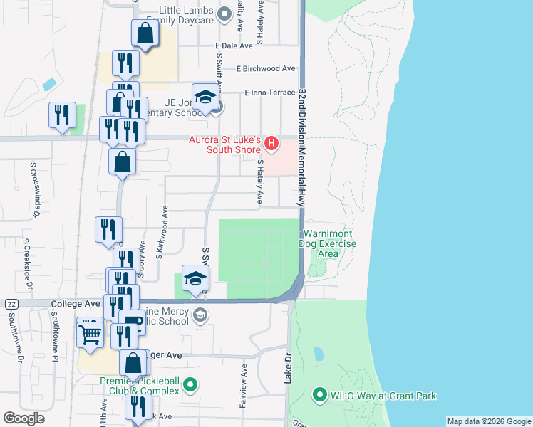 map of restaurants, bars, coffee shops, grocery stores, and more near 6054 South Hately Avenue in Cudahy