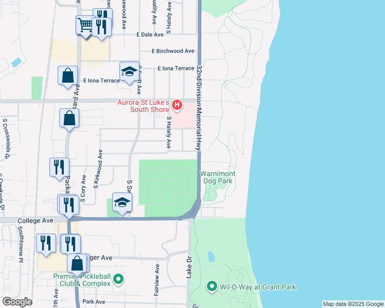 map of restaurants, bars, coffee shops, grocery stores, and more near 3966 East Klieforth Avenue in Cudahy