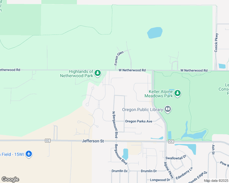 map of restaurants, bars, coffee shops, grocery stores, and more near 411 North Bergamont Boulevard in Oregon