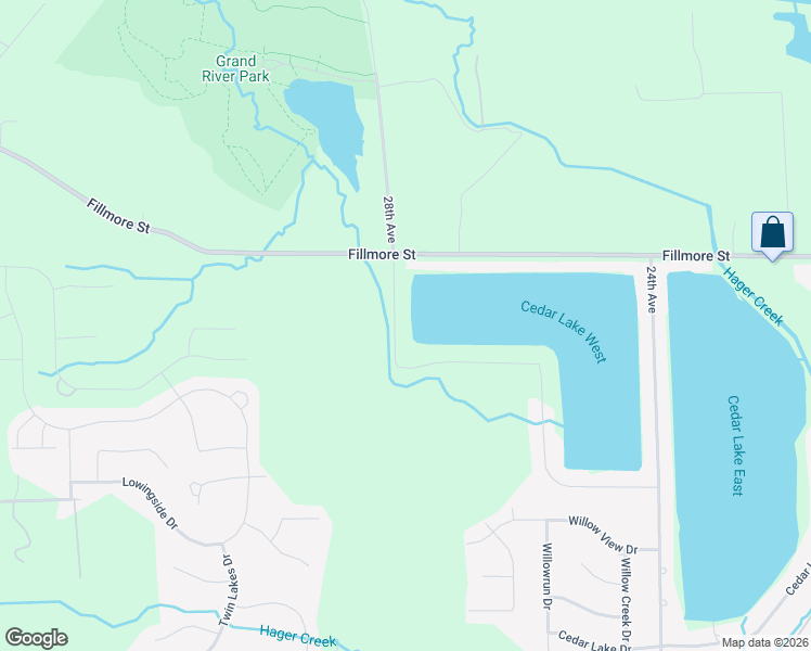 map of restaurants, bars, coffee shops, grocery stores, and more near 9082 28th Avenue in Ottawa County