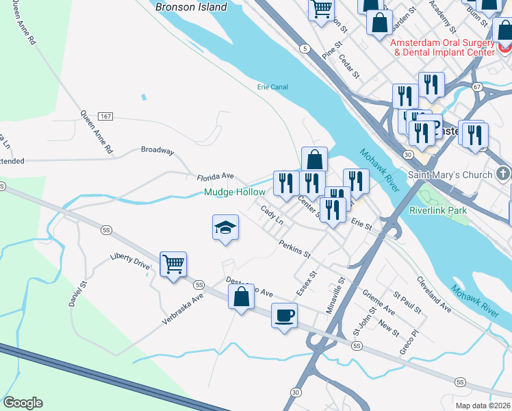 map of restaurants, bars, coffee shops, grocery stores, and more near 12 Putman Street in Amsterdam