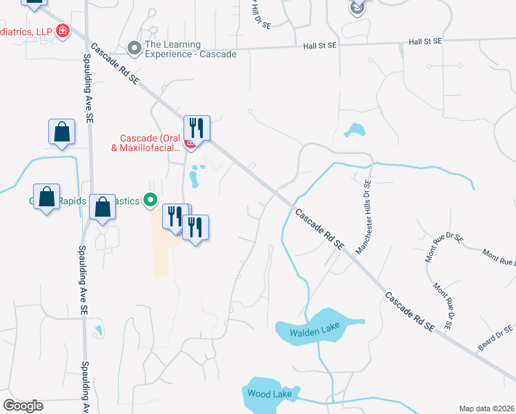 map of restaurants, bars, coffee shops, grocery stores, and more near 5641 Chelan Court in Grand Rapids