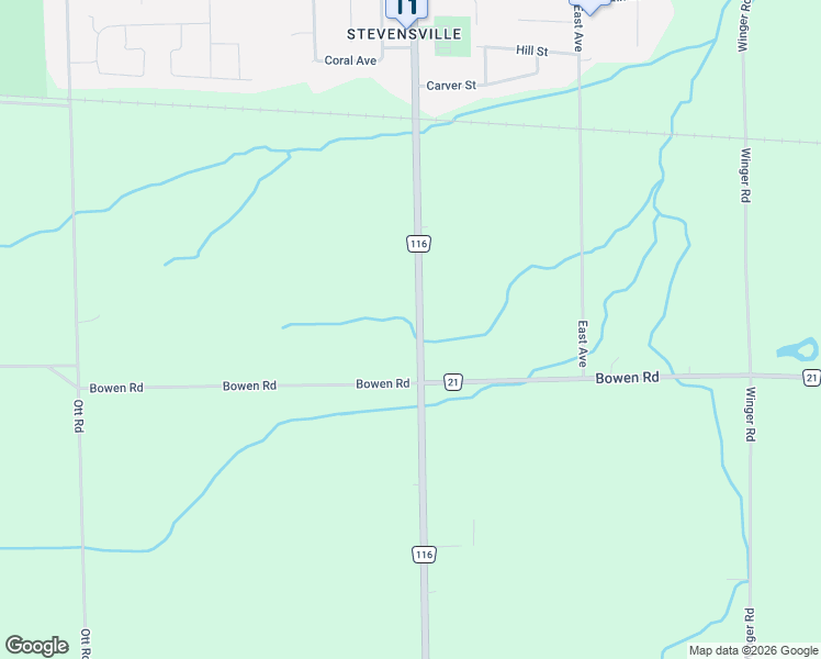 map of restaurants, bars, coffee shops, grocery stores, and more near 2192 Stevensville Road in Fort Erie