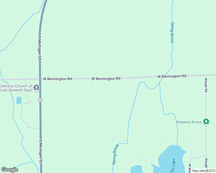 map of restaurants, bars, coffee shops, grocery stores, and more near 2377 West Bennington Road in Owosso