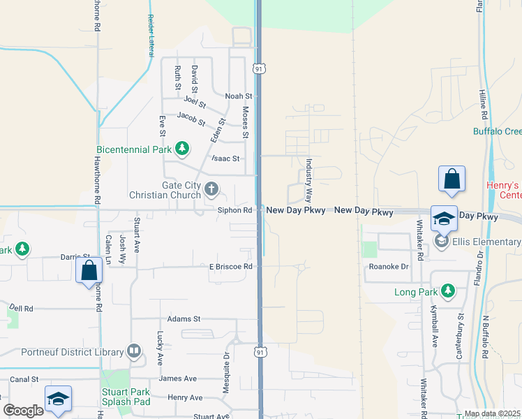 map of restaurants, bars, coffee shops, grocery stores, and more near 5555 Yellowstone Avenue in Pocatello