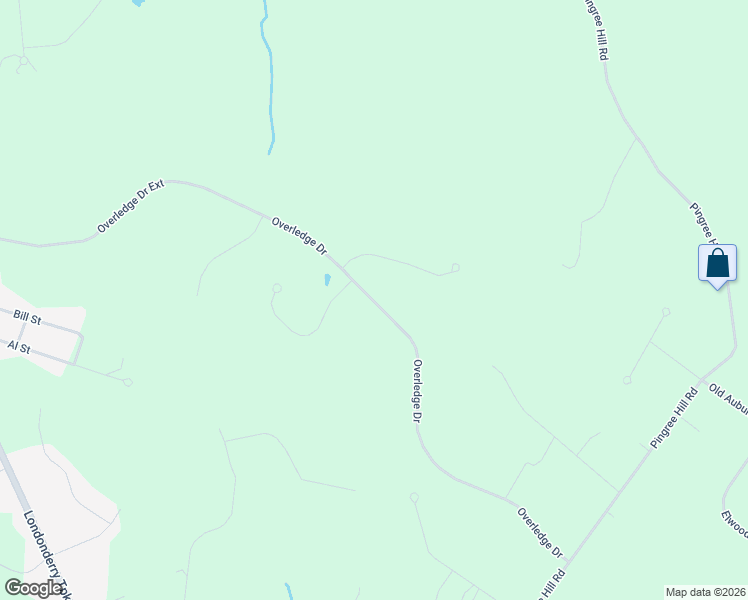 map of restaurants, bars, coffee shops, grocery stores, and more near 43 Overledge Drive in Derry