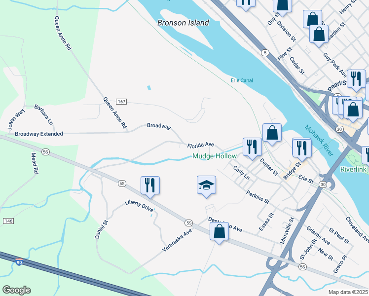 map of restaurants, bars, coffee shops, grocery stores, and more near 224 Florida Avenue in Amsterdam
