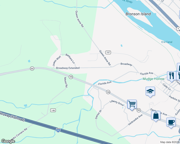 map of restaurants, bars, coffee shops, grocery stores, and more near 35 Broadway in Amsterdam
