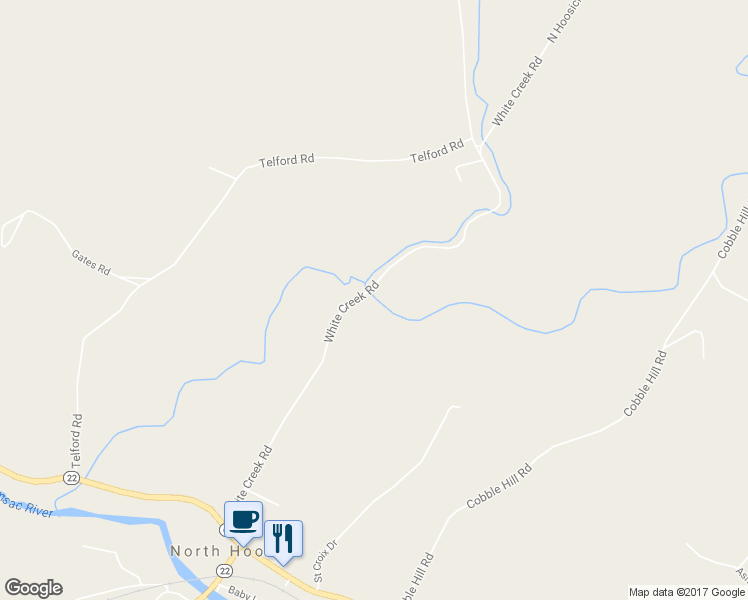 map of restaurants, bars, coffee shops, grocery stores, and more near 132 White Creek Road in Eagle Bridge