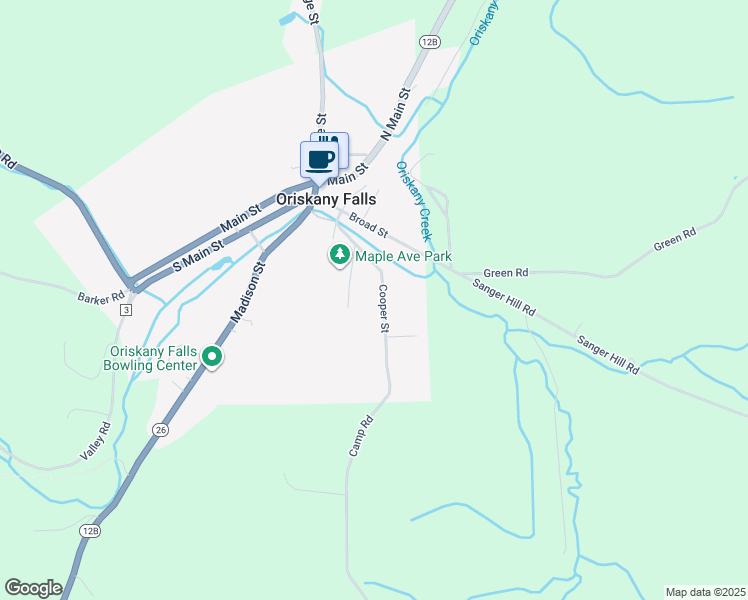 map of restaurants, bars, coffee shops, grocery stores, and more near 120 Cooper St in Oriskany Falls