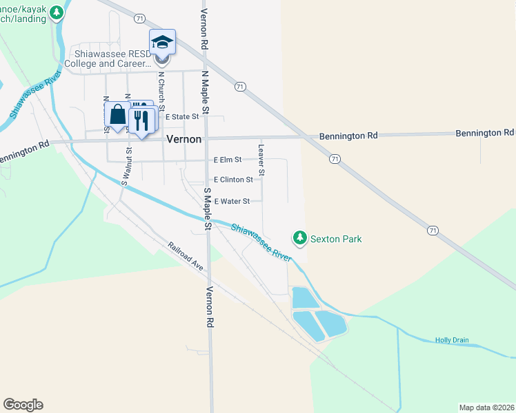 map of restaurants, bars, coffee shops, grocery stores, and more near 436 East Water Street in Durand