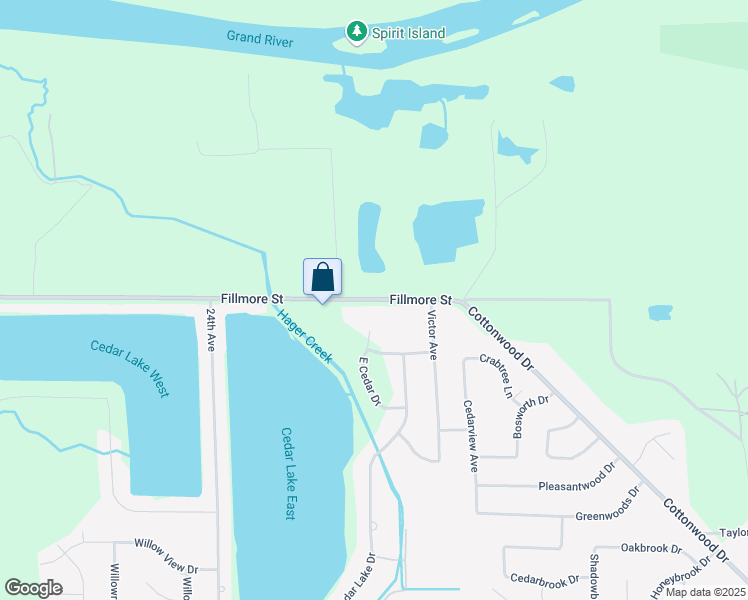 map of restaurants, bars, coffee shops, grocery stores, and more near 2126 Fillmore Street in Georgetown Township