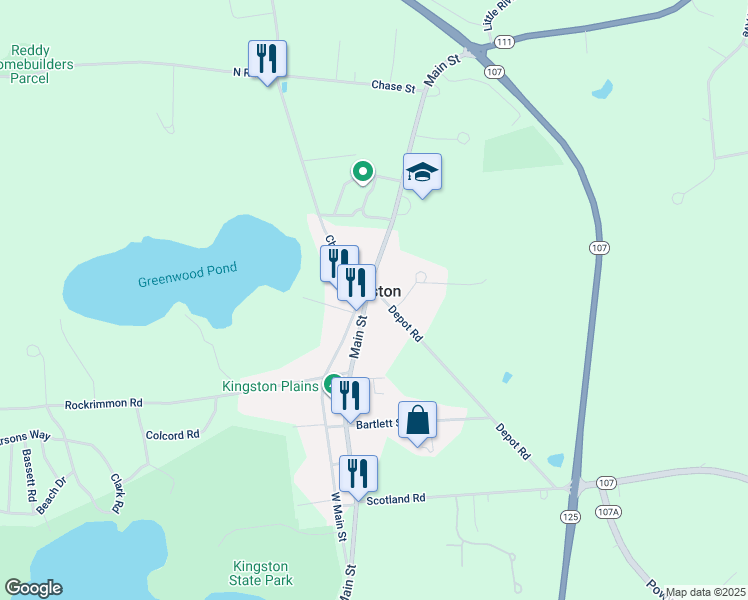 map of restaurants, bars, coffee shops, grocery stores, and more near in Kingston
