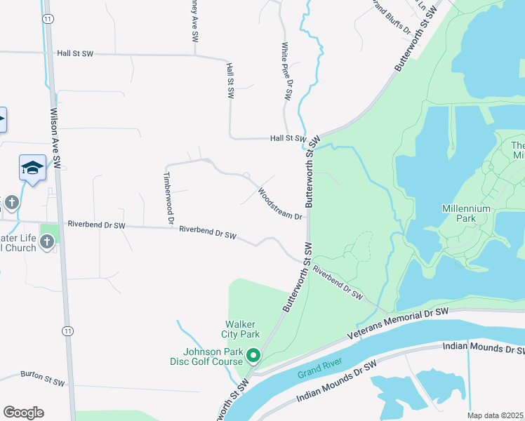 map of restaurants, bars, coffee shops, grocery stores, and more near 3842 Sylvan Court in Grand Rapids