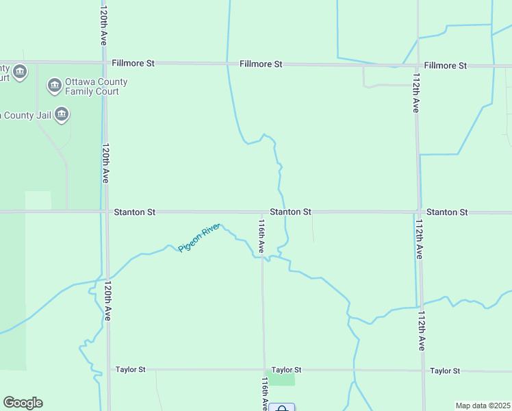 map of restaurants, bars, coffee shops, grocery stores, and more near 11611 Stanton Street in West Olive