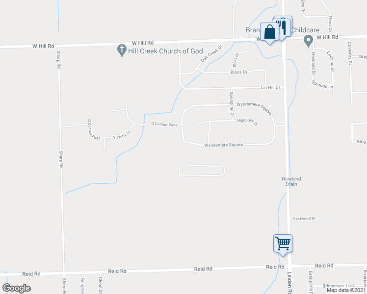 map of restaurants, bars, coffee shops, grocery stores, and more near 5298 Wyndemere Square in Swartz Creek