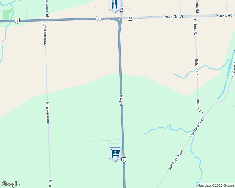 map of restaurants, bars, coffee shops, grocery stores, and more near 42060 Ontario 3 in Wainfleet