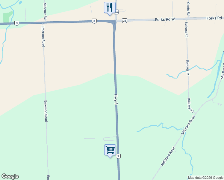 map of restaurants, bars, coffee shops, grocery stores, and more near 42060 Ontario 3 in Wainfleet