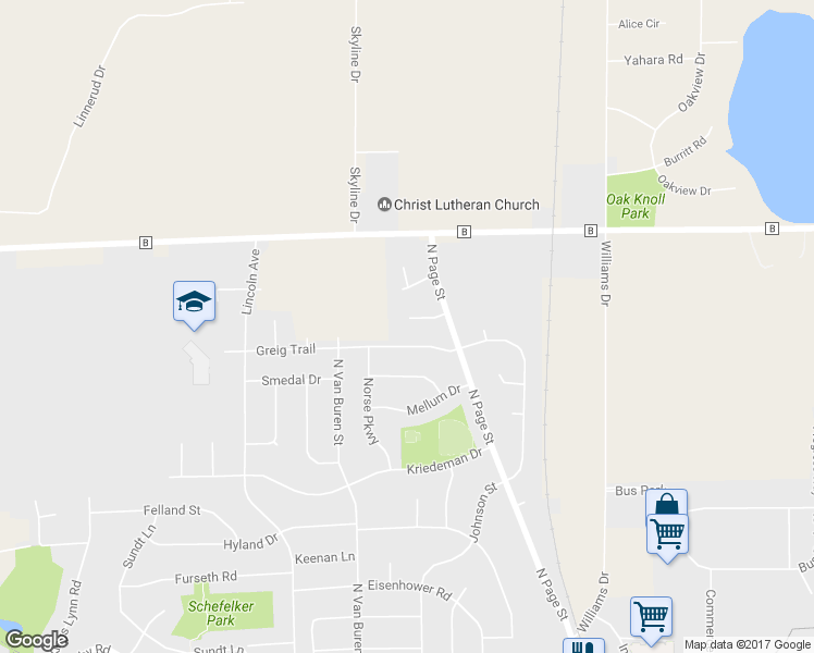 map of restaurants, bars, coffee shops, grocery stores, and more near 609 Nordic Trail in Stoughton
